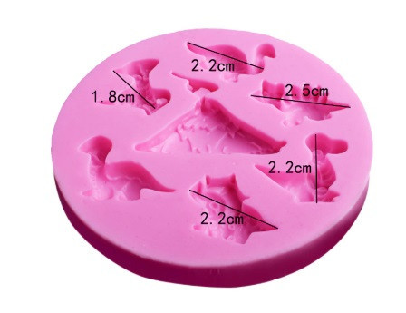 Молд силиконовый Динозавры 77 мм розовый Киев - изображение 6