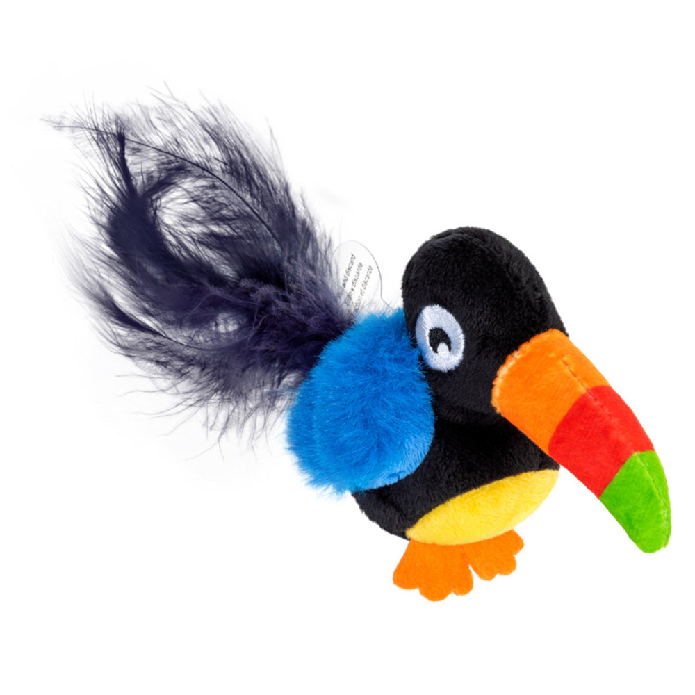 Іграшка для котів Тукан зі звуковим чипом GiGwi Melody chaser, текстиль, перо, 10 см Київ - фото 1