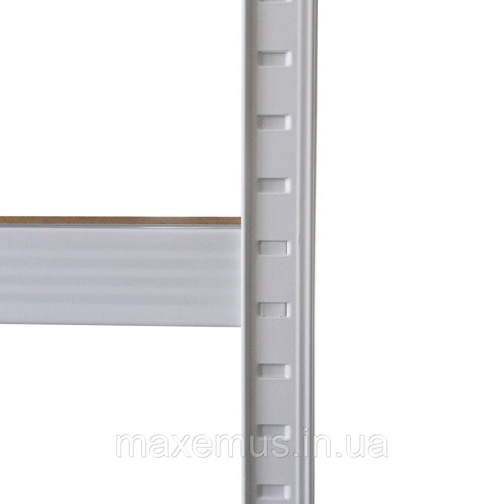 Металлический стеллаж для склада гаража и дома 180х90х40 прочный стеллаж с полками  разборной белый Мостиська - фото 8