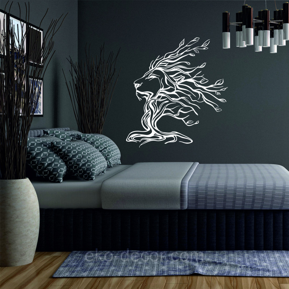 Декоративное настенное 3D Панно «Лев» Декор на стену с объемом 90*83 см, Белый Киев - изображение 2