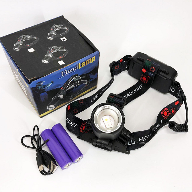 Компактный налобный фонарь PLD-T115-2PM10-TG (white+blue), Фонарик налобный мощный, Налобная лампа GB-46 Львов - изображение 8