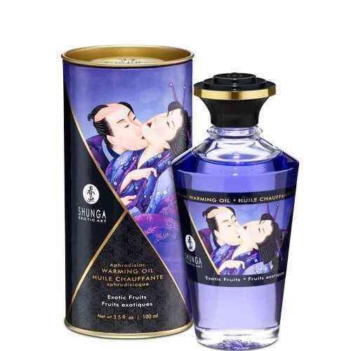 Розігрівальна олія Shunga Aphrodisiac Warming Oil – Exotic Fruits (100 мл) без цукру, смачна Sex Aura Київ