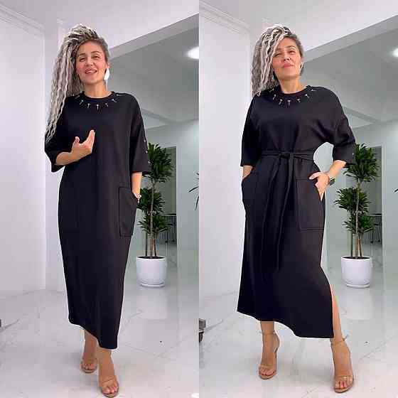 Женское стильное батальное платье трикотаж двунитка. Одесса