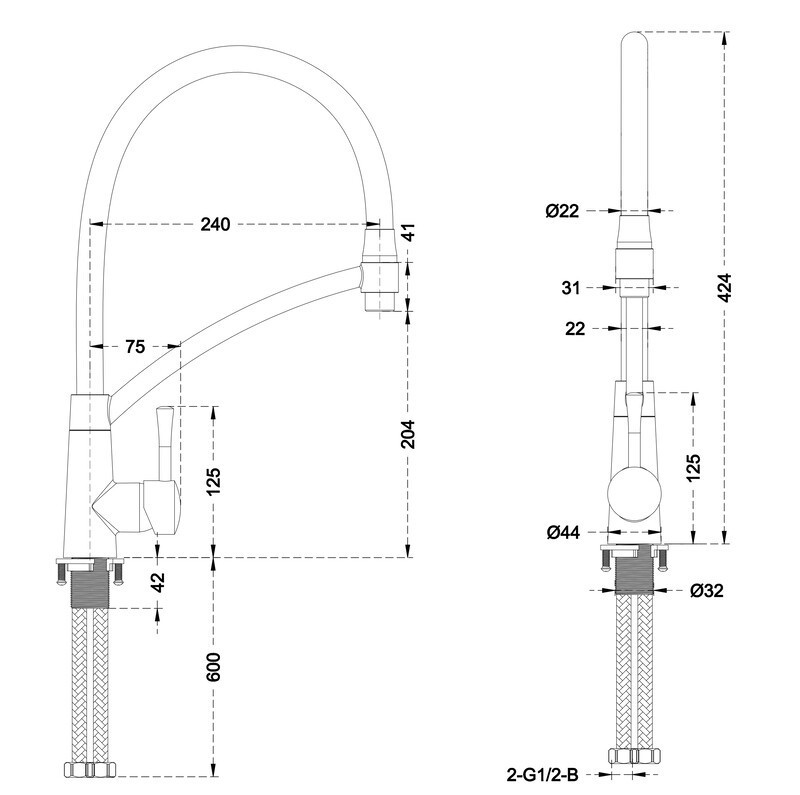 Смеситель для кухни Mixxus Premium ROSSI 017 GRAPHITE (MI6829) Киев - изображение 2