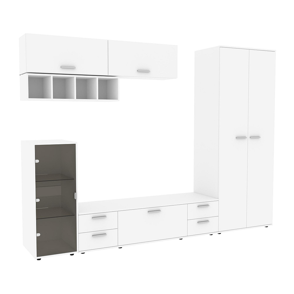 Стенка в гостиную Hugo-1, Белый, 2860х520х2120 Львов - изображение 2