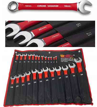 Набір ключів ріжково-накидних OX-3227 6–36 мм 25 предметів Cr-V сталь професійний комплект в чохлі Одеса