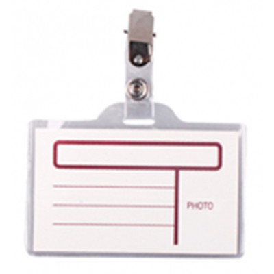 Бейдж H-Tone горизонтальний з металевим кліпом, 16 мкм, уп. 50 шт (BADGE-HT-JJ41307) Вінниця - фото 1