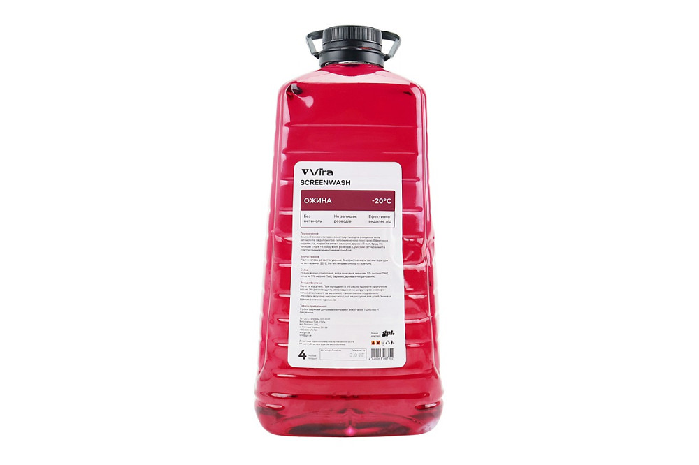 Рідина для очищення скла -20°С (в бачок омивача) "Ожина", червона 4L Київ - фото 1