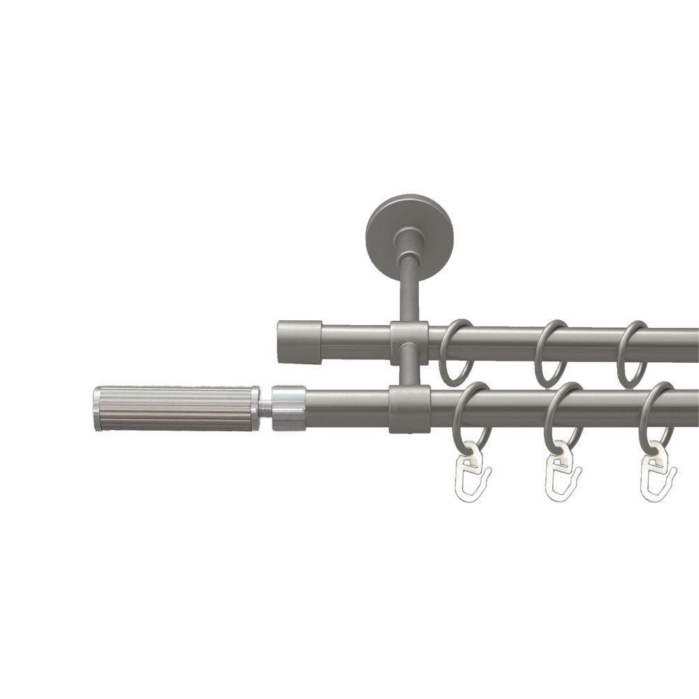 Карниз Orvit Галерія металевий дворядний закритий гладка труба кільце металеве Сатин 16\16 мм 300 см (00-00022592) Львів - фото 1