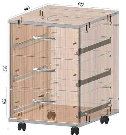 Тумба офисная ТМ-2, Дуб Шамоні Світлий, 400/480/590 Львов