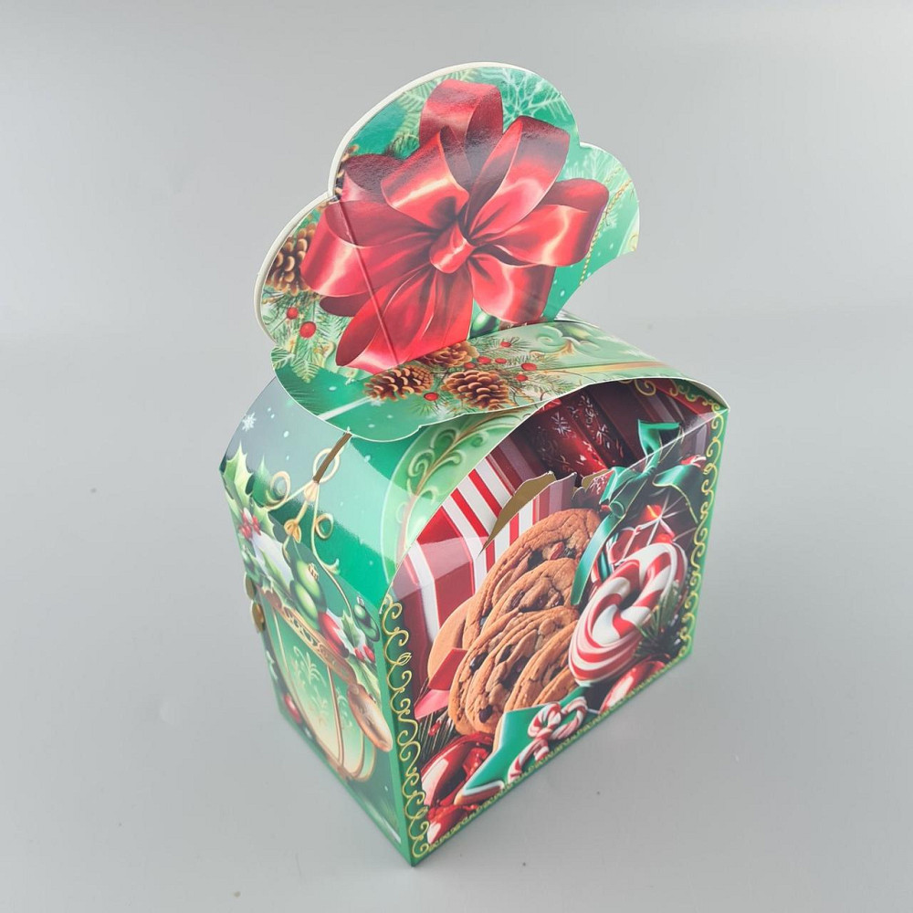 Новогодняя подарочная картонная упаковка для конфет (1000грм) №237 