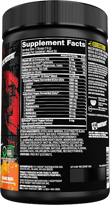 Аминокислоты Mutant GEAAR 400 г, Orange Rush Луцк - изображение 2