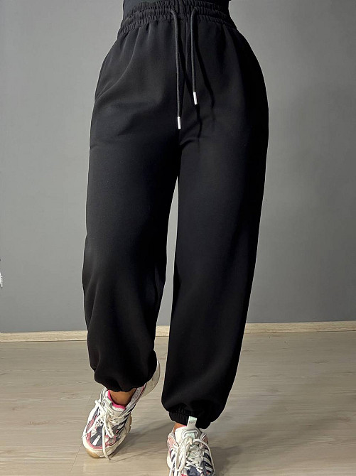 Штани жіночі A-N 27090 джогери спортивні на резинці трикотажні чорні, чорний, L Київ - фото 19