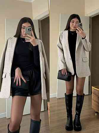 Жіночий класичний піджак-пальто з кашеміру меланж Бежевий, 46 Одеса