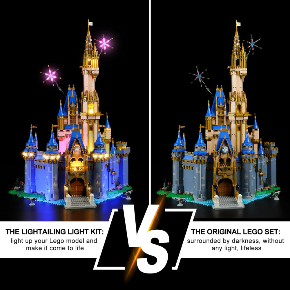 LED-підсвітка LIGHTAILING LGK602 для LEGO Disney Castle 43222, 4 USB-набори, батарейний блок, різнокольорова Київ - фото 7