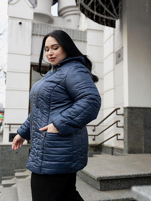 Женская демисезонная куртка средней длины стёганная больших размеров. 46-78р Киев - изображение 7