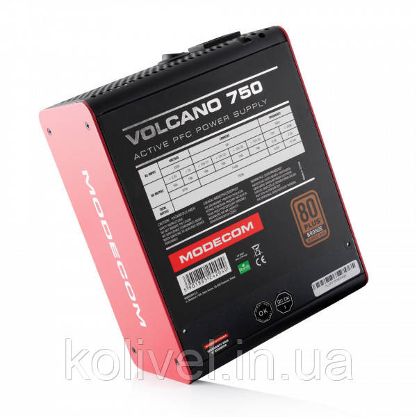БЖ 750W Modecom VOLCANO 750 BRONZE, 120mm, MODULAR, 80+ Bronze, Retail Box (ZAS-MC85-SM-750-ATX-VOLCA) Київ - фото 4