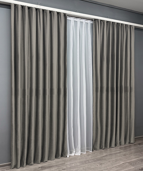 Комплект готовых штор VR-Textil Бархат № 1766ш Сатин 200х290 см 2 шт (32-278) Киев - изображение 4