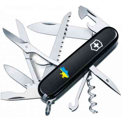 Ніж Victorinox Huntsman Ukraine Black "Карта України Жовто-Блакитна" (1.3713.3_T1166u) Вінниця