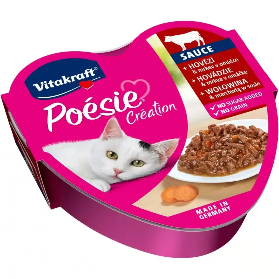 Влажный корм для кошек Витакрафт Vitakraft Poésie Créat с говядиной и морковью в соусе, 85 г Винница