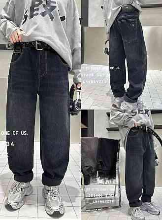 Джинсы мом темно-синие теплые на флисе для мальчика подростка на 12,13 лет Николаев