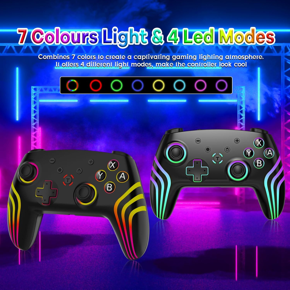 Беспроводной геймпад Hauibela SZ-933A для Nintendo Switch/Lite/OLED, Bluetooth, Turbo, 6-осевой гироскоп, Dual Vibration, черный Киев - изображение 3