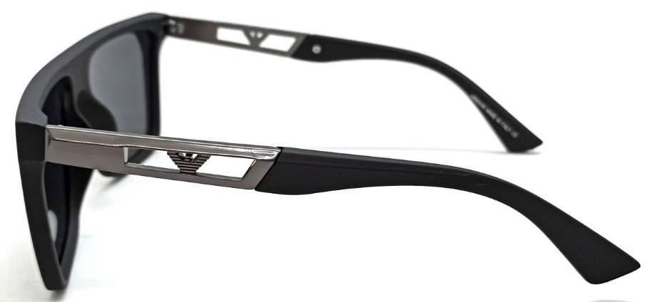 Брендові окуляри чоловічі матові, чорні, з сірим логотипом, полярні. Київ - фото 5