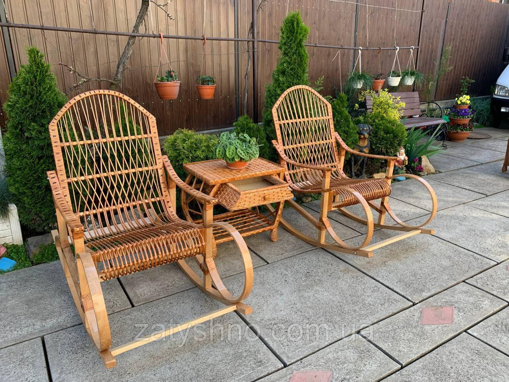 Крісло гойдалка із лози плетена | крісло-гойдалка для відпочинку садова для дачі Київ - фото 4