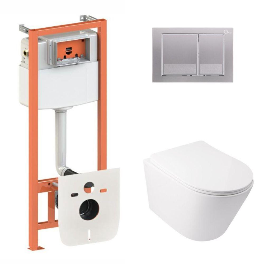 Готове рішення Qtap для ванної кімнати: підвісний унітаз Swan Ultra Quiet 485x360x320 + комплект інсталяції Nest 4 в 1 Київ - фото 1