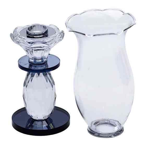 Yiwu Підсвічник скляний 7×25.5 см підсвічник декоративний келих на ніжці HP-4-1S Киев