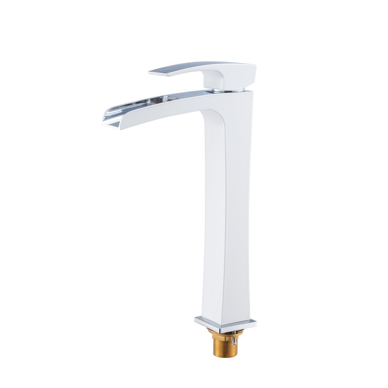 Високий водоспадний змішувач для умивальника Koer KB-15007-04 хром+білий (KR5156) Харків - фото 7