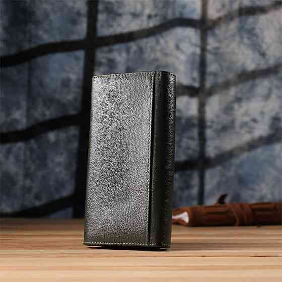 Стильный кошелек у два сложения из натуральной кожи ST Leather 23066 Зеленый Киев