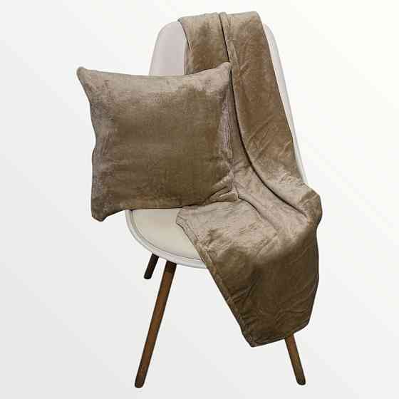 Ecotton Набір для подорожі Ecotton 2 в 1 Подушка 40х40 плед 110х140 бежевий Beige Коломия