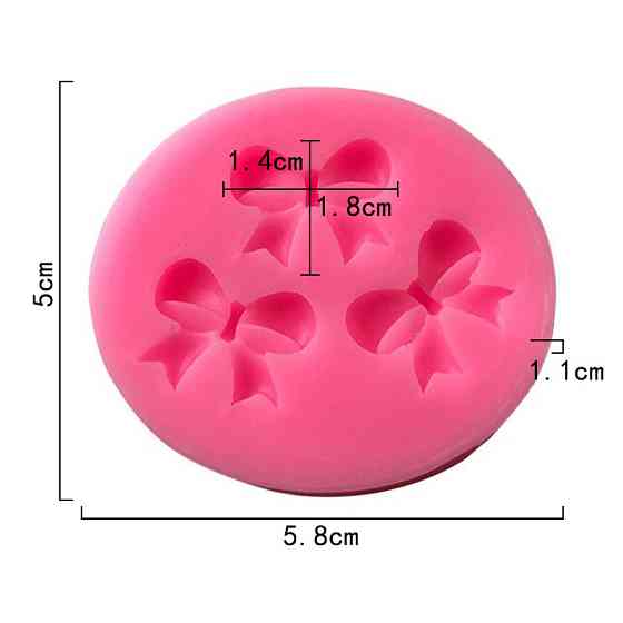 Молд силиконовый Бантики 58 на 50 мм розовый Киев