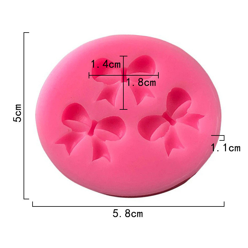 Молд силіконовий Бантики 58 на 50 мм рожевий Київ - фото 2