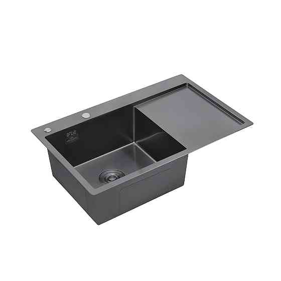 Кухонная мойка  с нержавеющей стали Kroner KRP Schwarze - 78х49LHM PVD (3/1 мм) черная Киев