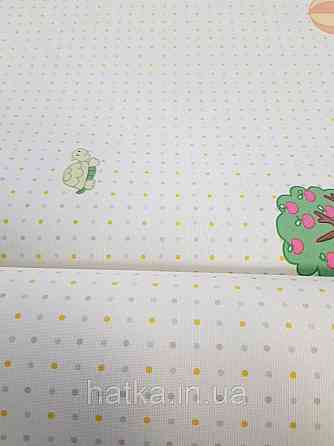 Обои виниловые на флизелине AdaWall Ada Kids метровые детские герои Луни тюнз комиксы на салатовом фоне Киев