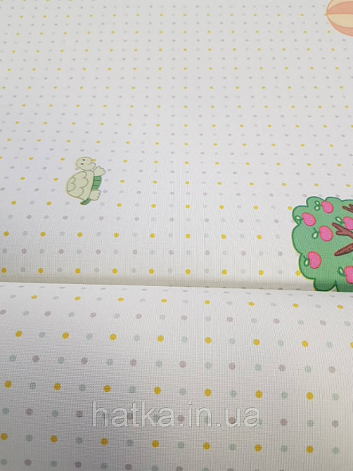 Шпалери вінілові на флізеліні AdaWall Ada Kids метрові дитячі герої Луні тюнз комікси на салатовому тлі Київ - фото 2