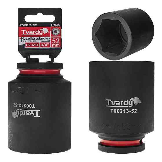 Головка ударна "Tvardy" з хром-молібденової сталі (Cr-Mo)  3/4"  6-гранна довга 52 мм Київ
