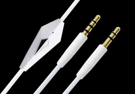 Кабель AUX Audio TRRS - TRS M/M 1.2 м з мікрофоном білий Вінниця