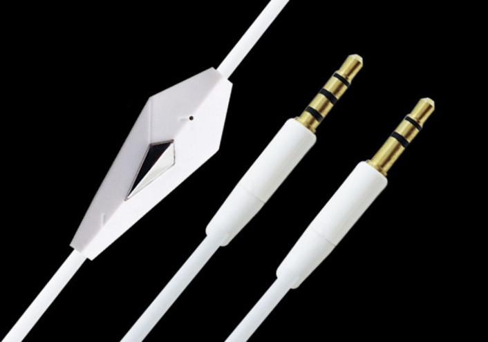 Кабель AUX Audio TRRS - TRS M/M 1.2 м з мікрофоном білий Вінниця - фото 1