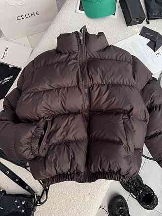 Жіноча стильна повсякденна куртка на біопуху плащівку лаке Шоколад, 46/48 Одеса