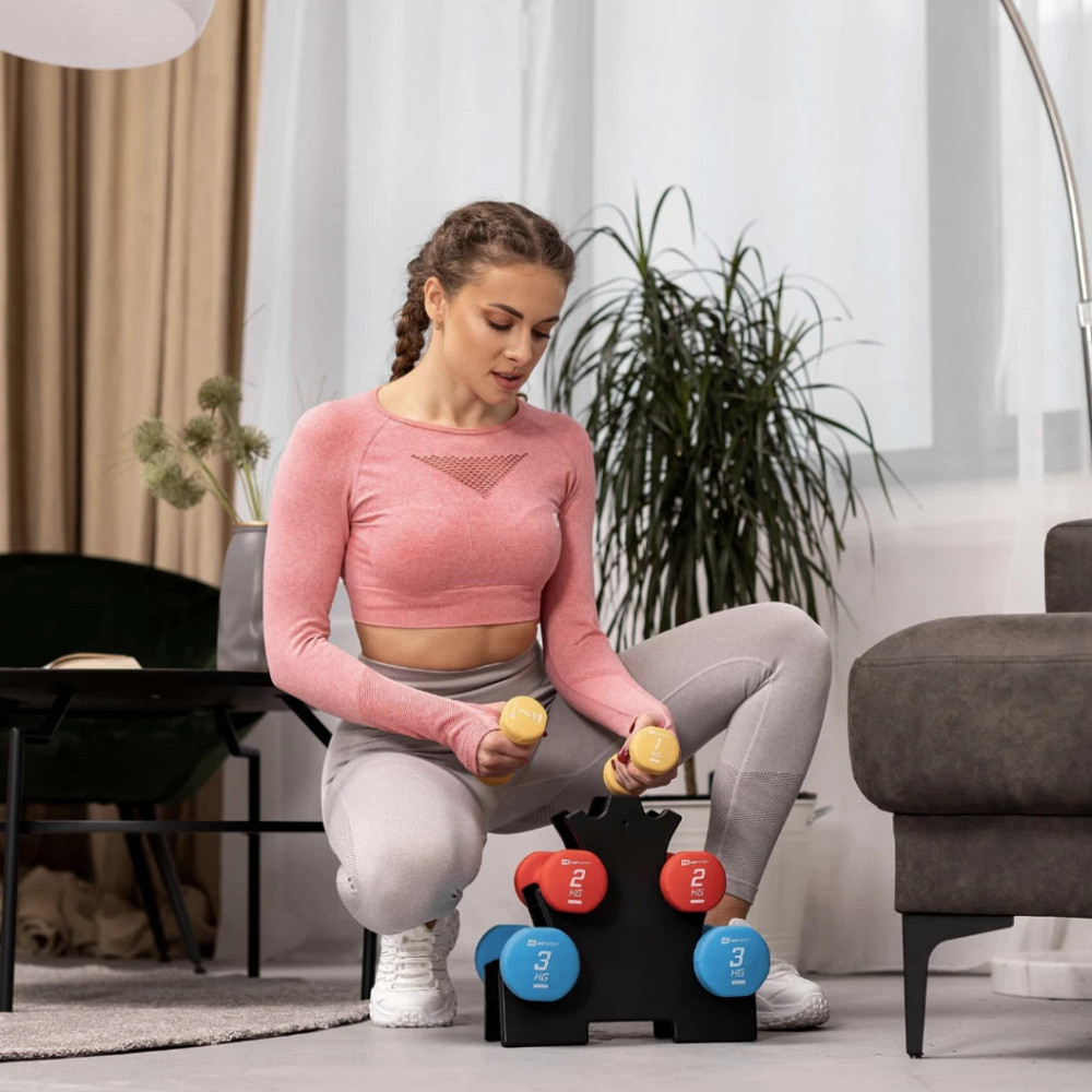 Набор гантелей для фитнеса и тренировок со стойкой Hop-Sport 12кг детские гантели гантели для дома Киев - изображение 7