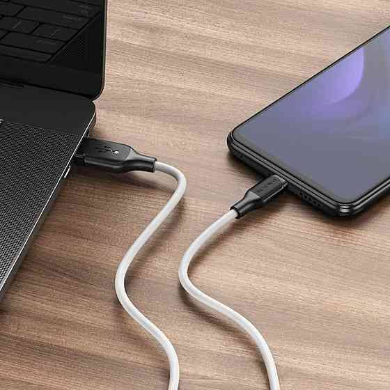 Кабель USB - Type-C BOROFONE BX42 3A 1m силиконовый TPE разъемы цвет белый BX42CW Одесса