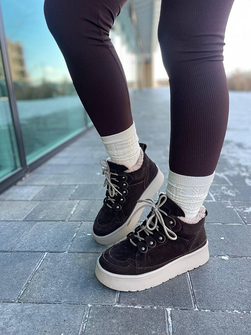 Arcoboletto Черевики жіночі Arcoboletto коричневі натуральна замша з хутром высота 8см размеры Коломыя - изображение 8