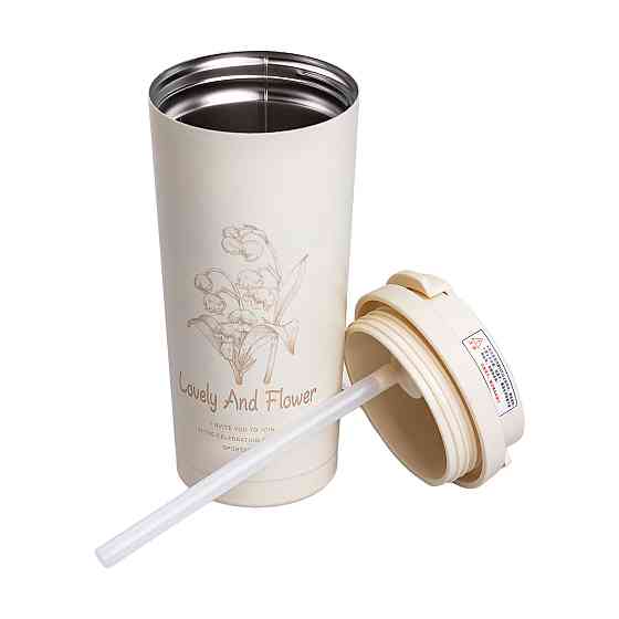 Термочашка Flower Style з ремінцем 500 мл біла HP-14-52W Коломия