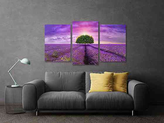 Модульная картина в гостиную / спальню    Лавандове поле Киев
