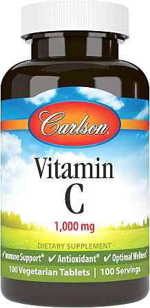 Вітамін C Carlson Vitamin C, 1,000 mg, 100 Vegetarian Tablets Луцьк