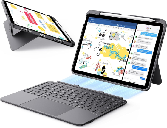 Чохол-клавіатура ESR Flex для iPad Air 11" (M4/M2/M1): магнітна знімна конструкція, великий трекпад, Bluetooth, темно-сірий Київ