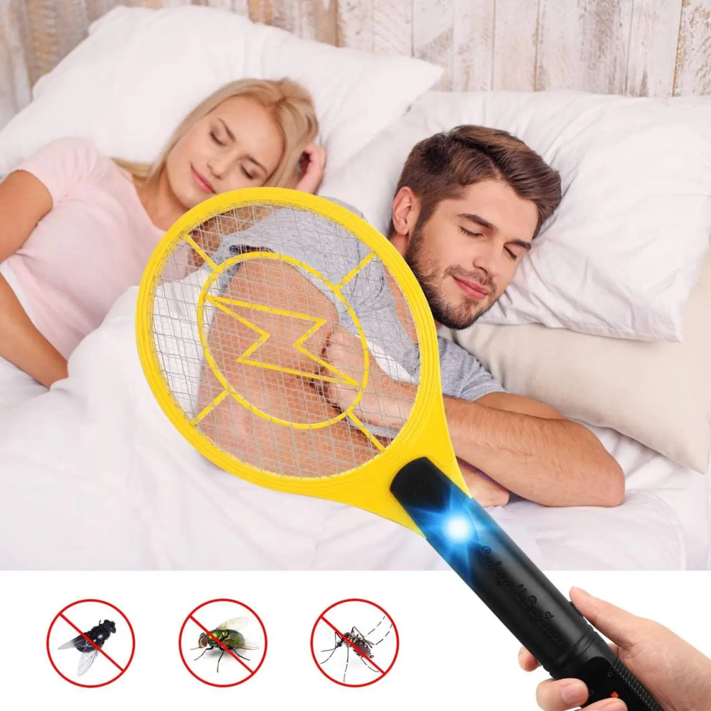 Электрическая мухобойка-ракетка от насекомых Bug Catcher 3500V на батарейках, ручной электронный уничтожитель мух и комаров, оранж Киев - изображение 9